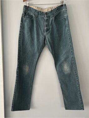 Bullhead Faded Teal Green Gravels Slim Straight-Leg 100% Cotton Denim Jeans